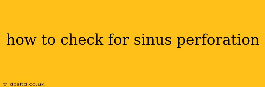 how to check for sinus perforation