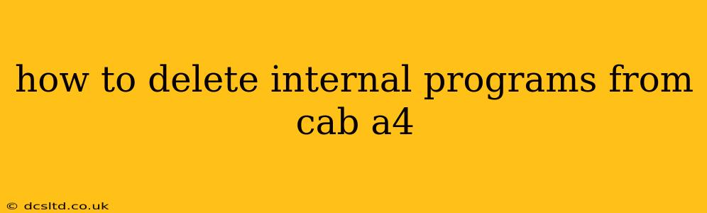 how to delete internal programs from cab a4