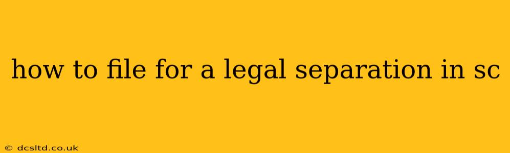 how to file for a legal separation in sc