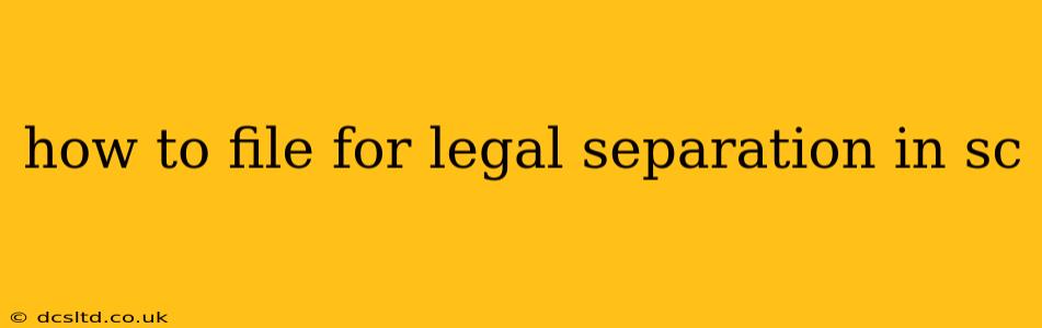 how to file for legal separation in sc