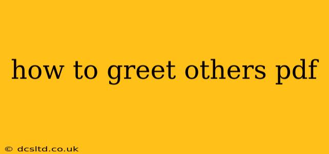 how to greet others pdf