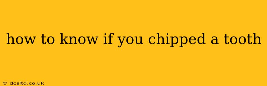 how to know if you chipped a tooth