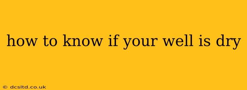 how to know if your well is dry