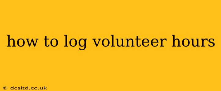 how to log volunteer hours