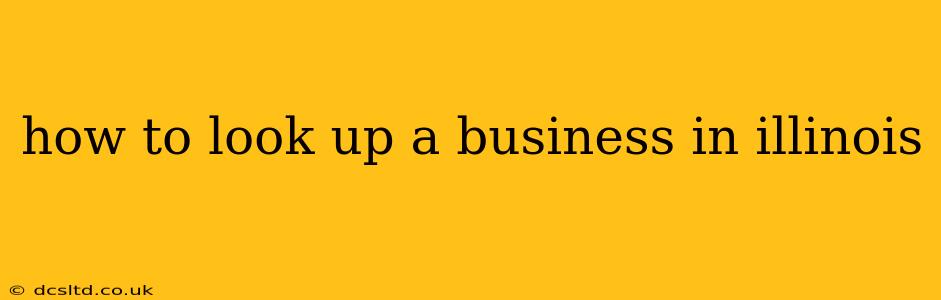 how to look up a business in illinois