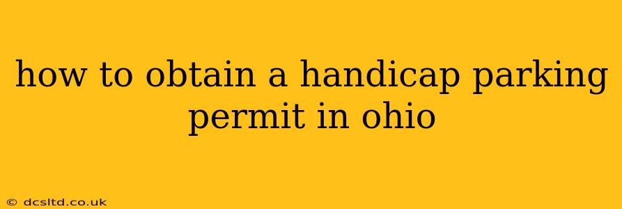 how to obtain a handicap parking permit in ohio