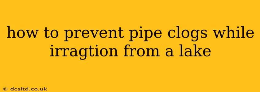 how to prevent pipe clogs while irragtion from a lake