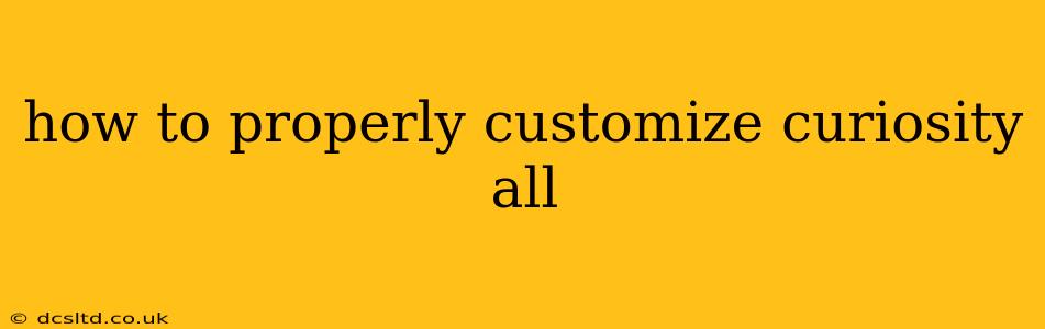 how to properly customize curiosity all