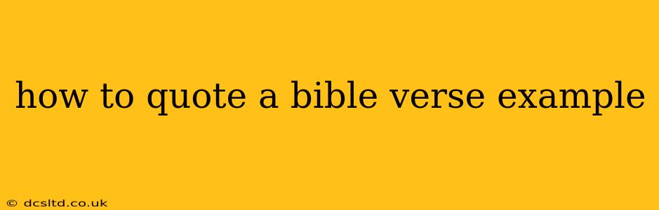 how to quote a bible verse example