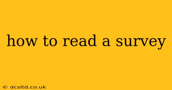 how to read a survey