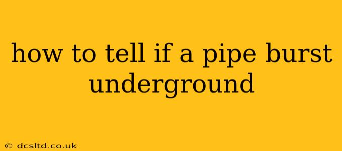 how to tell if a pipe burst underground