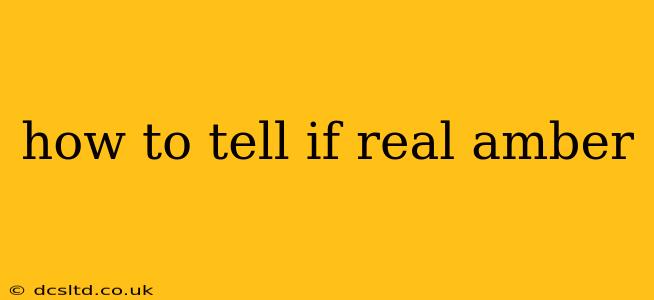 how to tell if real amber