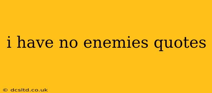 i have no enemies quotes