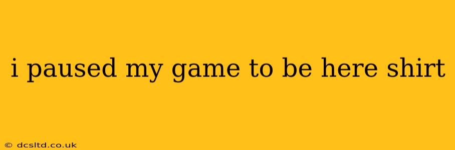 i paused my game to be here shirt