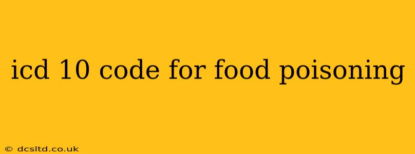 icd 10 code for food poisoning