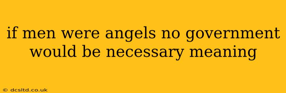 if men were angels no government would be necessary meaning
