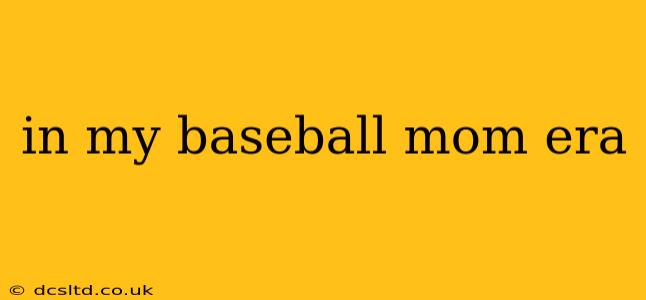 in my baseball mom era