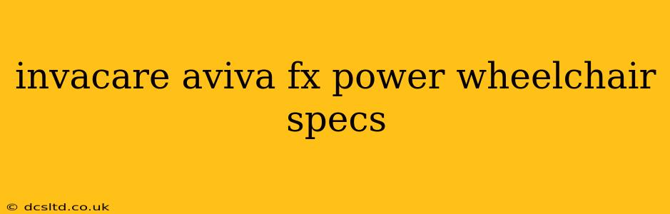 invacare aviva fx power wheelchair specs