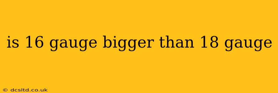 is 16 gauge bigger than 18 gauge