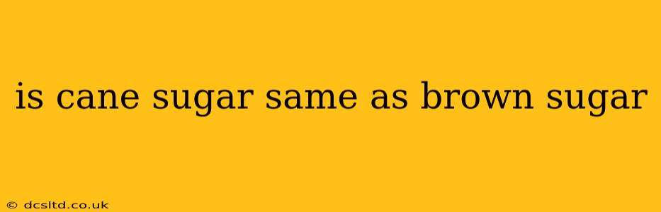 is cane sugar same as brown sugar