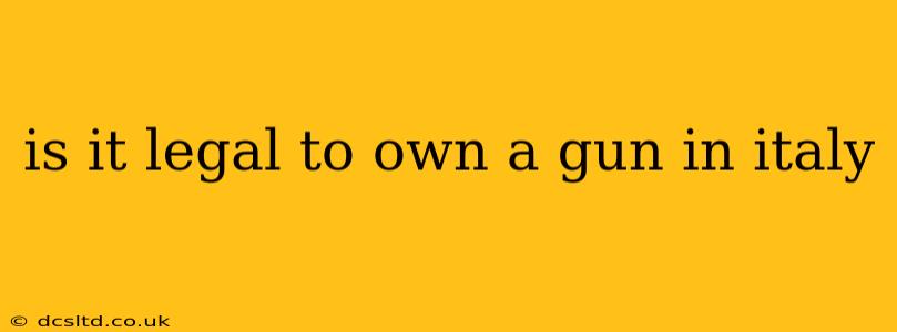 is it legal to own a gun in italy