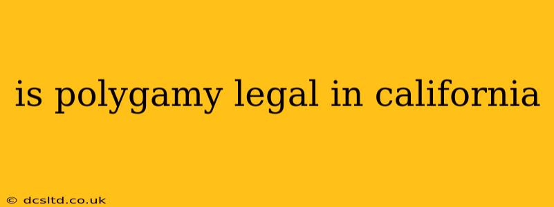 is polygamy legal in california