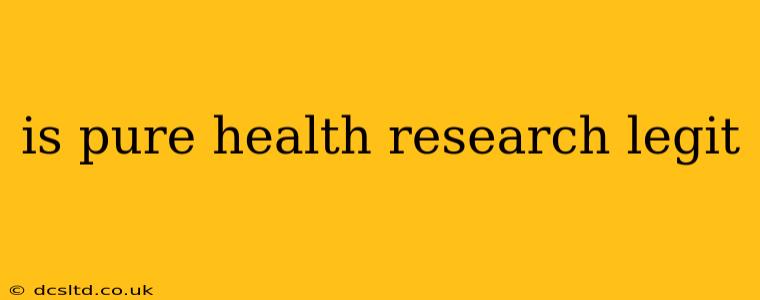 is pure health research legit
