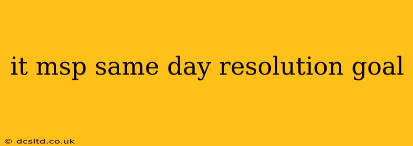it msp same day resolution goal