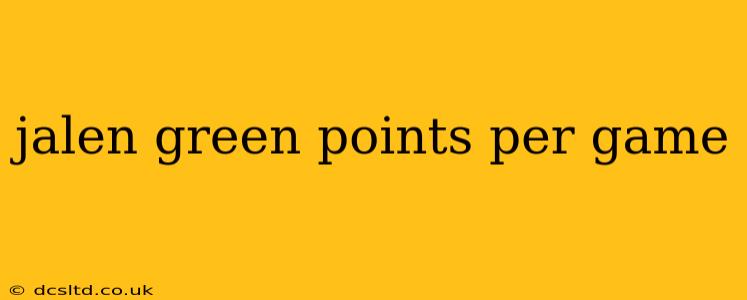 jalen green points per game