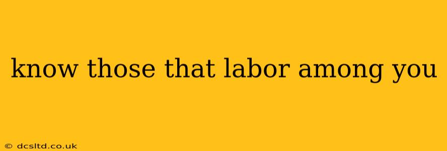 know those that labor among you