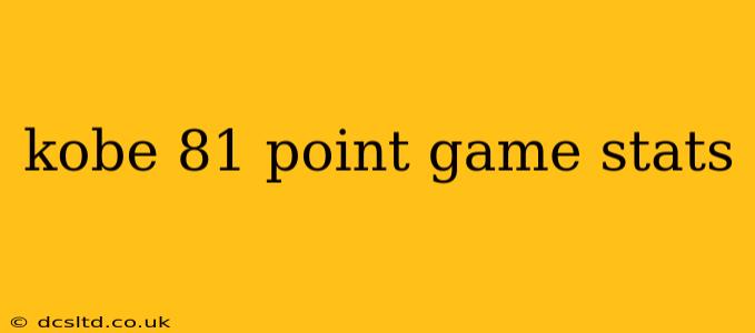 kobe 81 point game stats