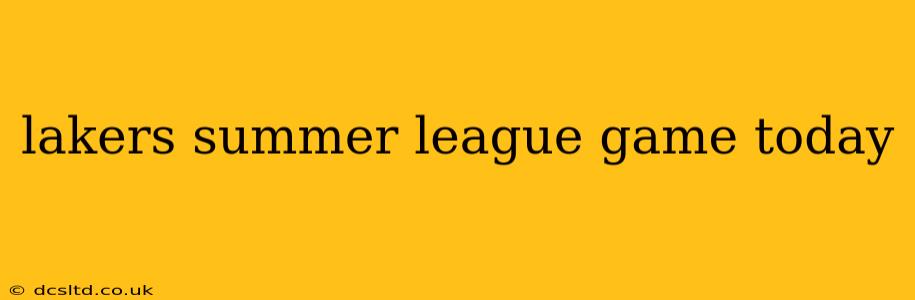 lakers summer league game today
