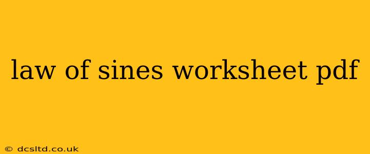 law of sines worksheet pdf