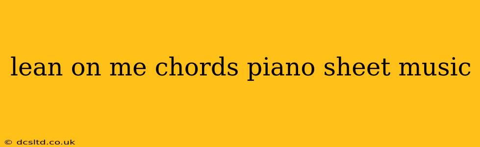 lean on me chords piano sheet music