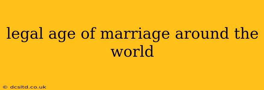 legal age of marriage around the world