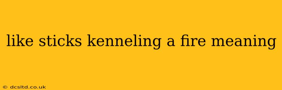 like sticks kenneling a fire meaning