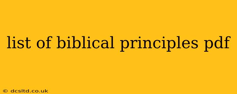 list of biblical principles pdf