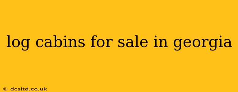log cabins for sale in georgia