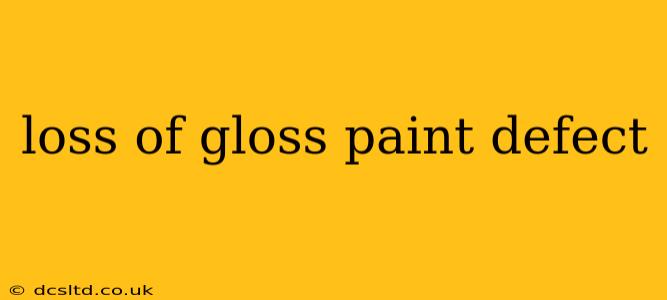 loss of gloss paint defect