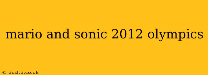 mario and sonic 2012 olympics