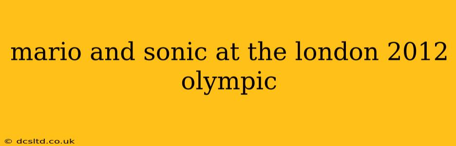 mario and sonic at the london 2012 olympic