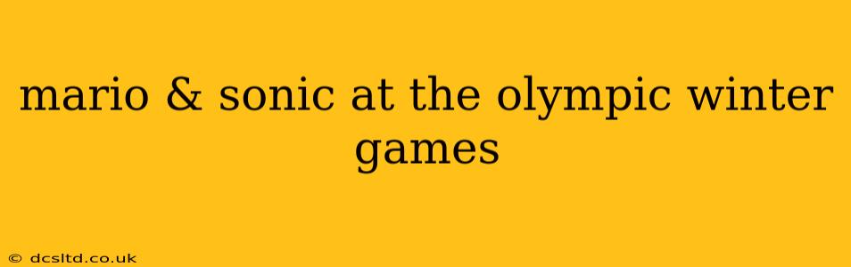 mario & sonic at the olympic winter games