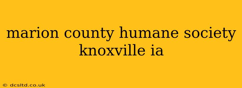 marion county humane society knoxville ia