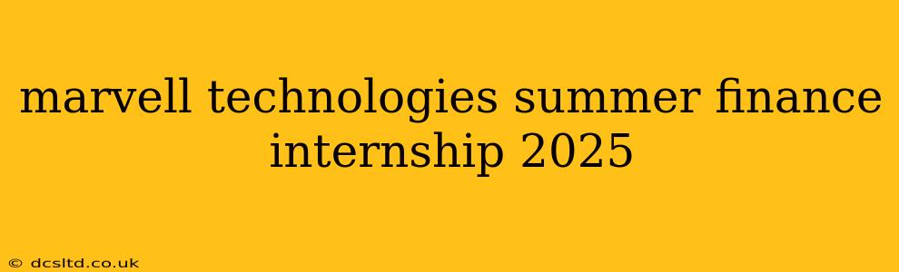 marvell technologies summer finance internship 2025