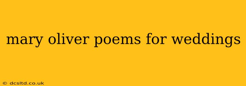 mary oliver poems for weddings