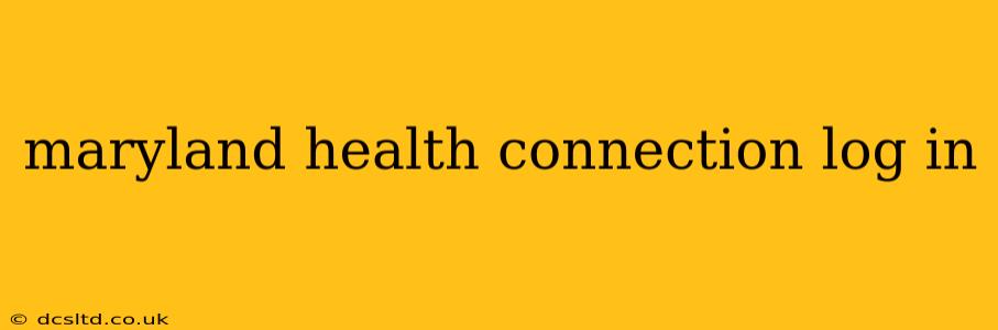 maryland health connection log in