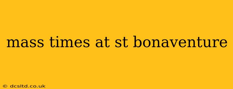 mass times at st bonaventure