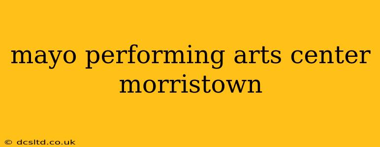 mayo performing arts center morristown
