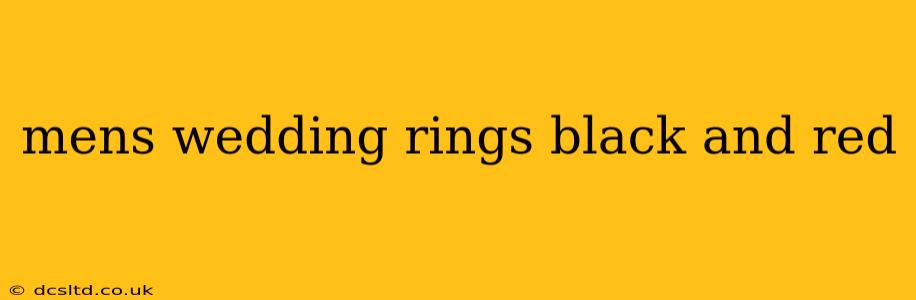 mens wedding rings black and red