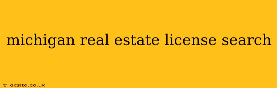 michigan real estate license search
